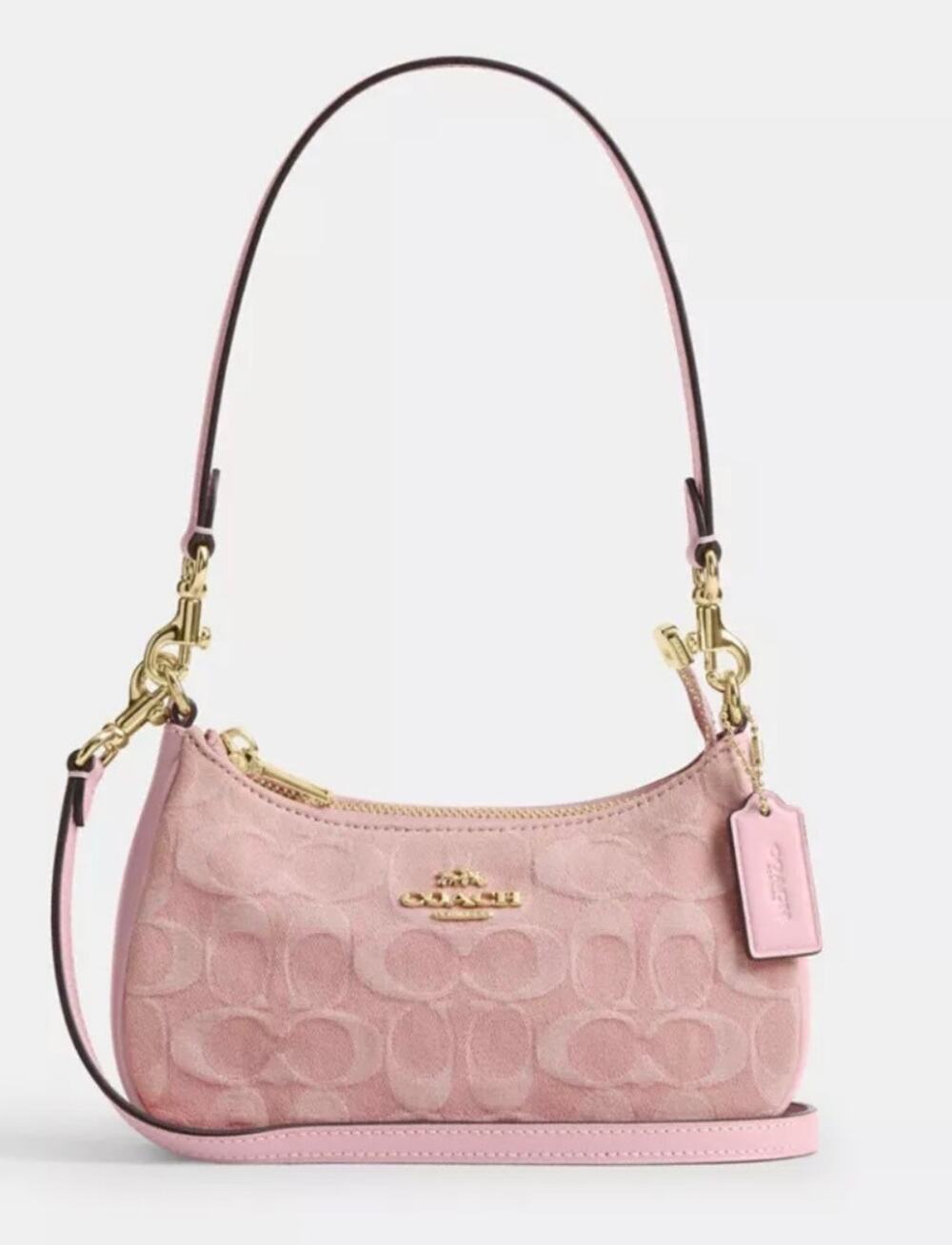 B16-009-Coach Mini Teri-Light Pink Signature Denim - Picture 1 of 2